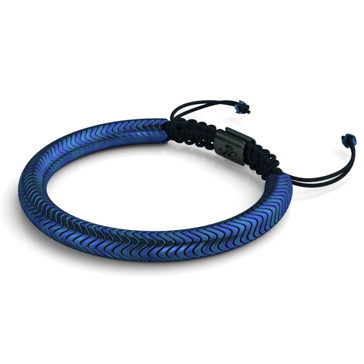 Serpentin | Cobalt Hématite x Gunmetal | Bracelet Double Vague